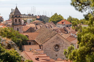 OMIS / CROATIA - AUGUST 2015: View to the old town of Omis, Croatia