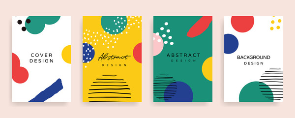 Creative cover design. Social media banner template. Editable mockup for stories, post, blog, sale and  promotion. Abstract modern coloured shapes, line arts background design for web and mobile app.