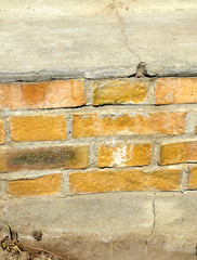 Crack in a building's base due to subsidence