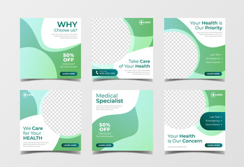 Health banner template for flyer and social media
