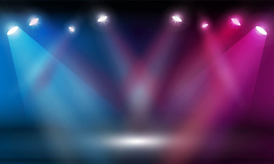 Stage podium with lighting, Stage Podium Scene with for Award Ceremony on Light Colorful Background vector design.