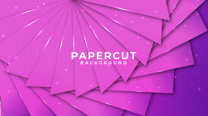 Abstract colorful paper cut background with light gradient background