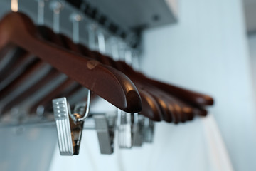 A variety of clothes hanger Prepared for guests using the service.