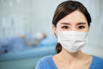 asian woman wear facial mask