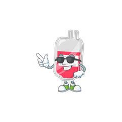 Super cute bag of blood cartoon character wearing black glasses