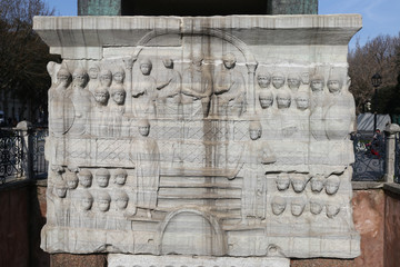 Base of the Obelisk of Theodosius in Istanbul, Turkey