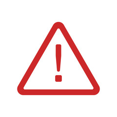 Vector attention sign with exclamation mark icon. Danger symbol. Flat Vector. Risk sign.