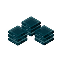 database server device technology isometric isolated icon