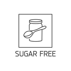 Vector logo, badge and icon for natural and organic products free from allergens ingredient. Sugar free.