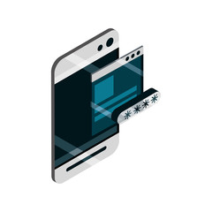 smartphone website password device gadget technology isometric isolated icon