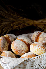 Homemade wheat rolls for breakfast