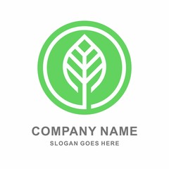 Green Leaf Plant Nature Farm Business Company Vector Logo Design