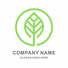 Green Leaf Plant Nature Farm Business Company Vector Logo Design