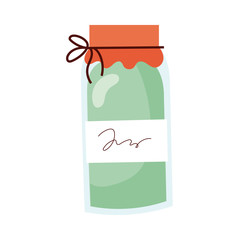 kitchen mason jar preserve utensil hand draw style