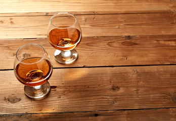 Glasses of cognac