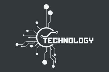 Futuristic technology element. Technological symbol. Tech logo.