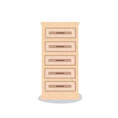 Wooden chest of drawers. Fashionable furniture in scandinavian style interior concept. flat vector illustration. separate object isolated on white background.