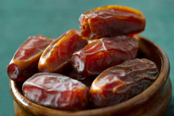 Dried date fruit in the plate