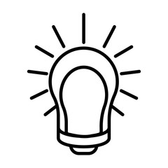 bulb light line style icon