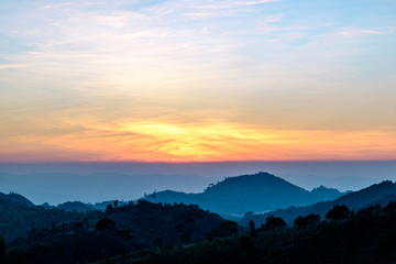 sunset over the mountains
