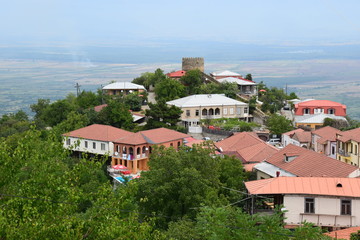 Blick auf die Kleinstadt Signagi in Georgien