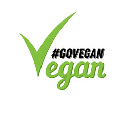 Go vegan vector label, badge