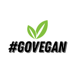Go vegan vector label, badge