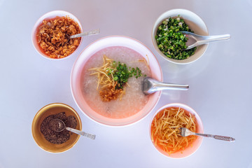 Rice porridge or congee is favorite Asian breakfast
