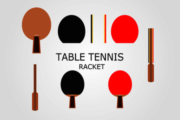 Illustration of table tennis racket with separated part