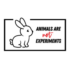 Cruelty-free, no animal testing, animal rights vector label, badge