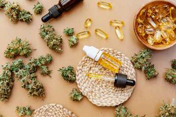 Medical Marijuana Cannabis Oil Extract In Bottle