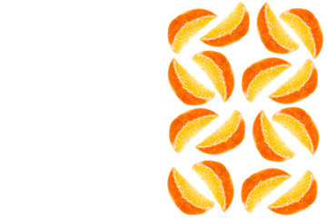 Fototapeta premium Marmalade orange slices on a white background. Free place.