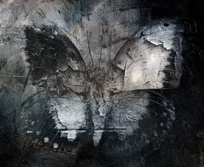 Door stickers Butterflies in Grunge grunge abstract butterfly texture 