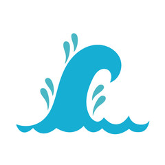 water wave ocean flat style icon