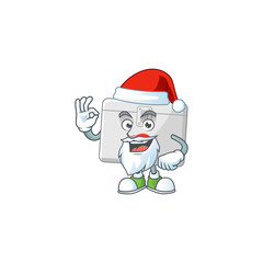 Friendly first aid kit Santa cartoon character design with ok finger