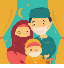VECTOR STAY AT HOME DURING RAMADAN WITH FAMILY