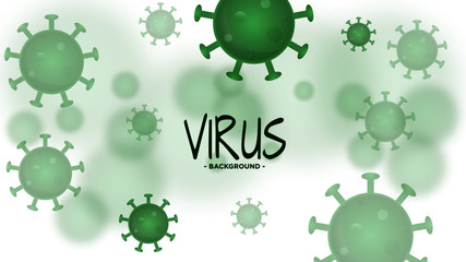 Cell virus Covid-19 and Cell virus with green theme color isolated white background.