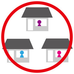 Illustration of people staying home