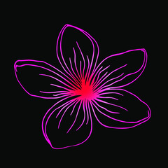 Vector illustration, outline flower