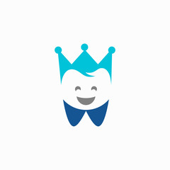 teeth with crown vector icon