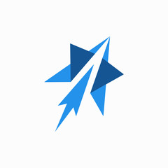 Fototapeta premium origami paper plane fast vector logo