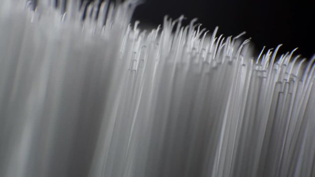 Super close up view of finger of caucasian male stroking surface of synthetic fur, MACRO.