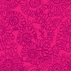 vector seamless abstract hand-drawn pattern with curly frizzy wavy line