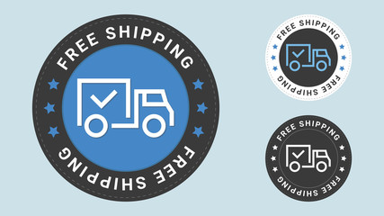 Free shipping stamp vector illustration. Vector certificate icon. Vector combination for certificate in flat style.