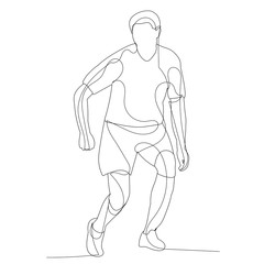 vector, on a white background, man drawing in one continuous line