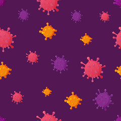 Coronavirus COVID-19 seamless pattern template.