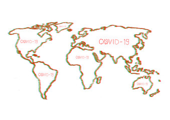 world map with the inscription COVID-19