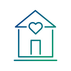house with heart line style icon