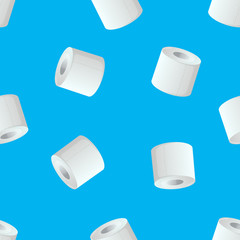 Toilet paper rolls seamless pattern template.