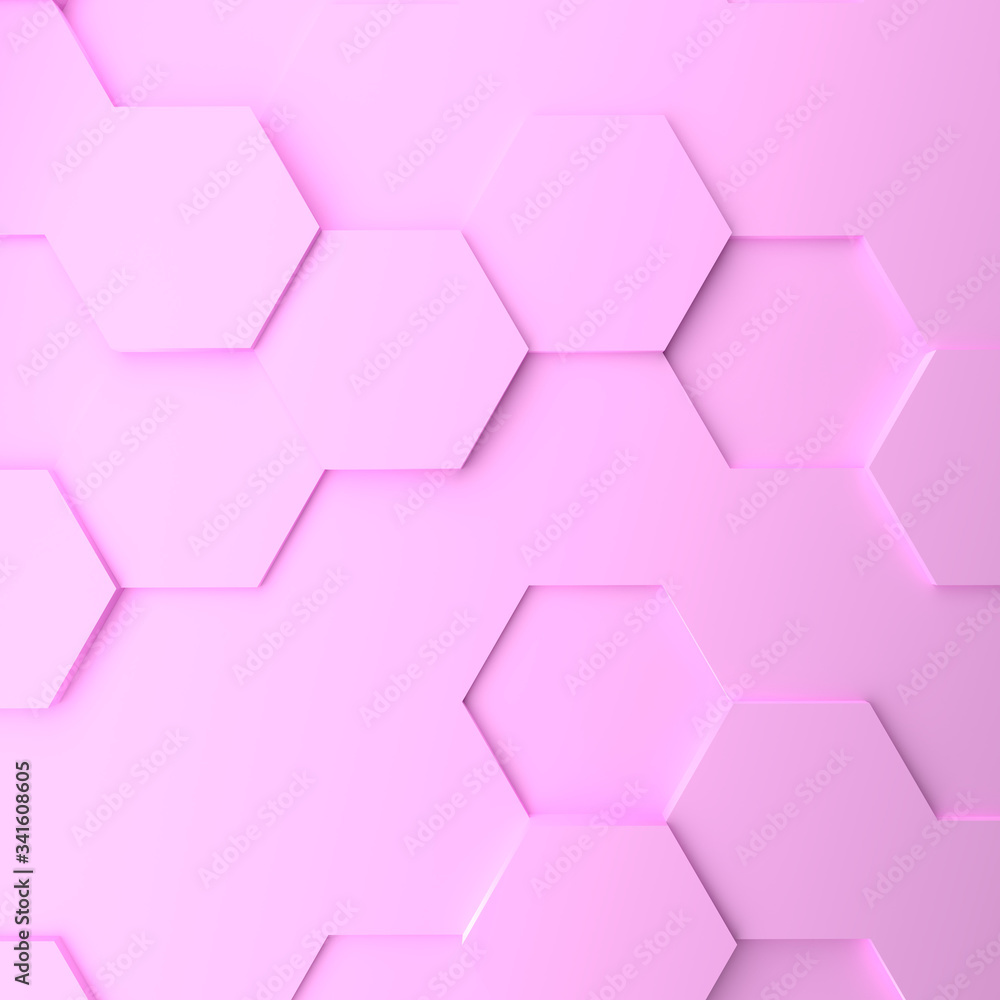 Wall mural Abstract modern honeycomb background in light pink